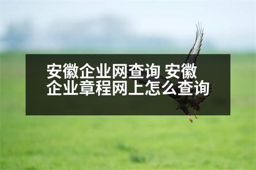安徽企業(yè)網(wǎng)查詢 安徽企業(yè)章程網(wǎng)上怎么查詢