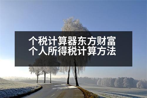 個(gè)稅計(jì)算器東方財(cái)富 個(gè)人所得稅計(jì)算方法
